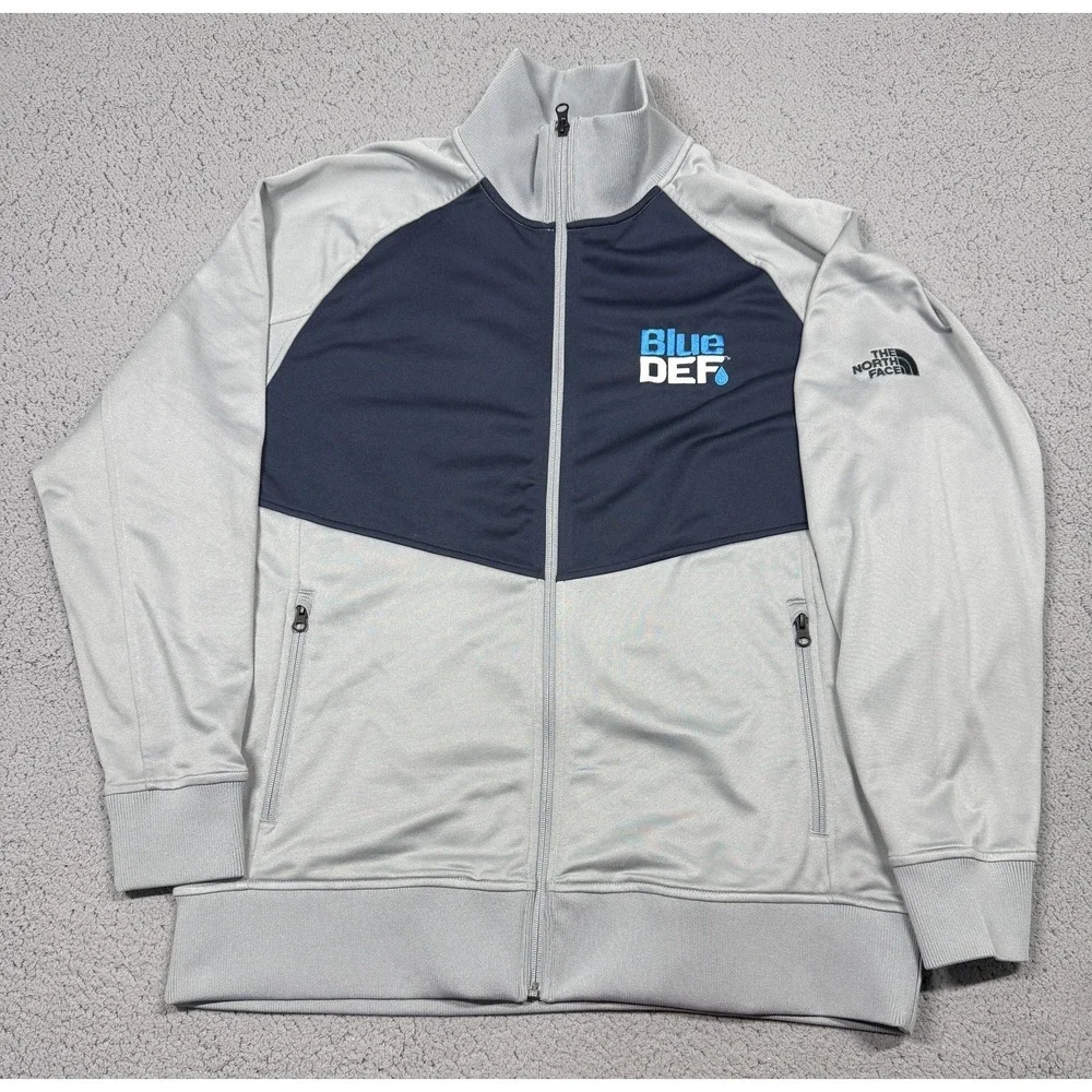 The North Face Track Jacket Mens XL Gray‎ Navy Full Zip Blue DEF Logo NF0A3SEW